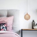 Ver imagem 2 de Lustre Pendente Globinho 1xg9 Aramado Cristal K9 Rose Bivolt