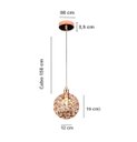 Ver imagem 7 de Lustre Pendente Globinho 1xg9 Aramado Cristal K9 Rose Bivolt