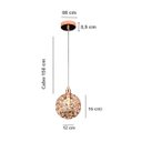 Ver imagem 7 de Lustre Pendente Globinho 1xg9 Aramado Cristal K9 Rose Bivolt