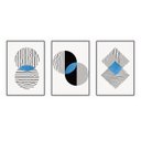 Ver imagem 1 de kit com 3 Quadros Decorativos Abstratos com Moldura e Vidro para Sala Quarto Escritório e Clínica 72