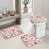 Jogo Tapetes para Banheiro Flowers Pink - 1
