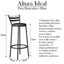 Ver imagem 2 de Banqueta Alta Cozinha com Encosto Luxe Bari - Kit 2 - Preto