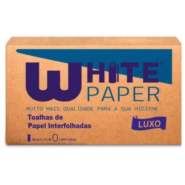 Papel Toalha White Paper 2 Dobras 23X21Cm Com 1000 Luxo - 1