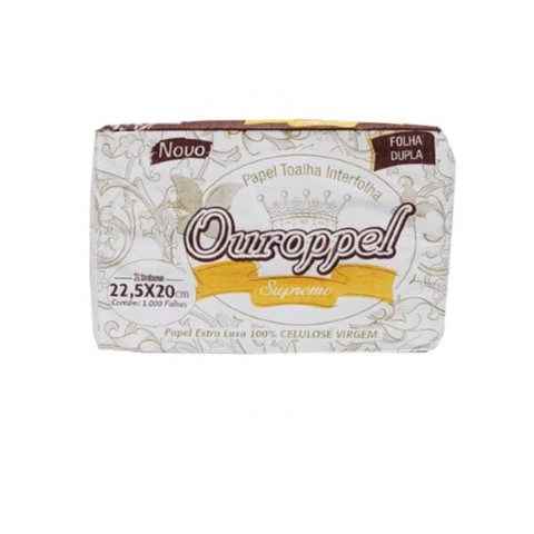 Papel Interfolha Folha Dupla Branco Luxo Banheiro - Ouroppel