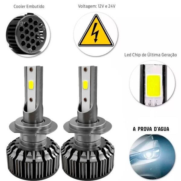 Lâmpada Super LED Toyota Yaris 2018 2019 Farol e Milha 6000K ...