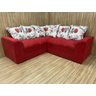 Sofá Canto Vermelho com Floral 608/86 Belo - 2