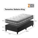 Ver imagem 4 de Cama Box Solteiro King Preto + Colchão Molas Ensacadas Zidi Miami 96x203x59cm