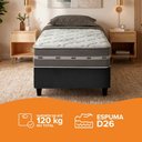 Ver imagem 5 de Cama Box Solteiro King Preto + Colchão Molas Ensacadas Zidi Miami 96x203x59cm