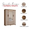 Guarda Roupa Solteiro Ambiente Miami 4 Portas Carvalho Fendi com Espelho - Moval - 4