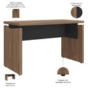 Ver imagem 3 de Mesa para Escritório Home Office 125cm Unik A02 Nogal Preto - Lyam Decor