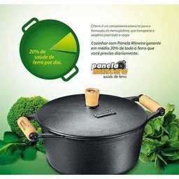 Chapa Face Dupla com Alça Espiral Ferro 30x25cm Panela Mineira - 4