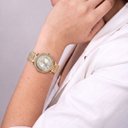 Ver imagem 3 de Relógio Feminino com Strass Cravejado Dourado/Branco + Caixa