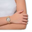 Ver imagem 2 de Relógio Feminino com Strass Cravejado Dourado/Branco + Caixa