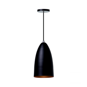 Lustre Pendente Bala M Alumínio Decoração Cor: Preto