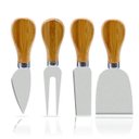 Ver imagem 1 de Kit Para Queijos E Vinhos Jogo 4 Peças Em Aço Inox E Madeira