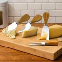 Ver imagem 4 de Kit Para Queijos E Vinhos Jogo 4 Peças Em Aço Inox E Madeira