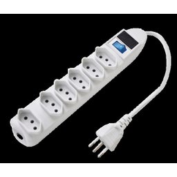 Filtro de Linha Régua 6 Tomadas Extensão Chave e LED - AGL - 1 Filtro de Linha Régua 6 Tomadas Extensão Chave e LED - AGL - 1