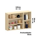 Ver imagem 4 de Armário Aéreo 100% MDF 3 Portas 120cm Aura Luciane Móveis