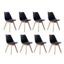 Ver imagem 1 de Kit 08 Cadeiras Leda Eames Jantar Cozinha com Assento Estofado Preto