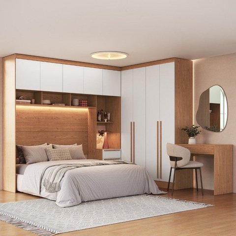 Guarda Roupa Modulado Casal ou Queen com Escrivaninha Infinity+