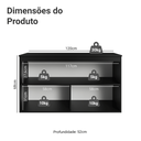 Ver imagem 3 de Balcão de Cozinha 120 cm 2 Portas Suspenso Preto Nice Madesa