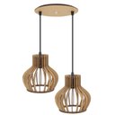 Ver imagem 1 de Luminaria Pendente Duplo Circus 15 Madeira Mdf Cr Desmontada:rústico
