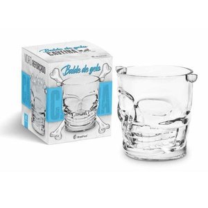 Balde Gelo Vidro Cerveja Whisky Para Presente 1L Caveira