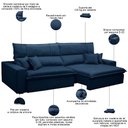 Ver imagem 3 de Sofá Retrátil Reclinável para Sala 4 Lugares 290cm Aisha F04 Veludo Azul - Lyam Decor