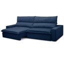 Ver imagem 5 de Sofá Retrátil Reclinável para Sala 4 Lugares 290cm Aisha F04 Veludo Azul - Lyam Decor