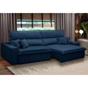 Ver imagem 2 de Sofá Retrátil Reclinável para Sala 4 Lugares 290cm Aisha F04 Veludo Azul - Lyam Decor