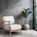 Ver mais imagens de Kit 2 Poltronas Decorativas Madeira Maciça Jequitibá Tecido Algodão Toscana