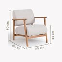Ver imagem 3 de Kit 2 Poltronas Decorativas Madeira Maciça Jequitibá Tecido Algodão Toscana