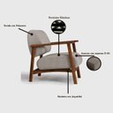 Ver imagem 7 de Kit 2 Poltronas Decorativas Madeira Maciça Jequitibá Tecido Algodão Toscana