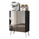 Ver mais imagens de Aparador Buffet 3 Portas Com Espelho Retrô Vegas V1013 Preto/Branco Preto/Branco