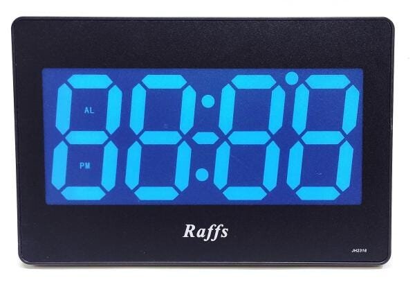Relógio Led De Parede Ou Mesa Jh2316 Azul Número Grande - 1