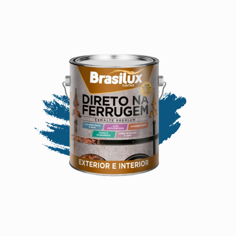 Esmalte Direto na Ferrugem Brasilux 3,6l:azul França