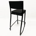 Ver imagem 4 de Kit 3 Banquetas para cozinha Empilhável preta assento e encosto estofados em linho cor preto