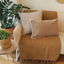 Ver mais imagens de Manta de Sofa 100% Algodao Artesanal Marrom Caramelo 220 x 300 (King)