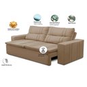 Ver imagem 2 de Sofá Retrátil e Reclinável 3 Lugares com Molas 1,80m Elisa Suede Cappuccino Rover & Beato