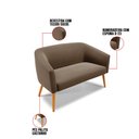 Ver imagem 5 de Kit 01 Namoradeira 02 Lugares e 02 Poltronas Giratória Stella Suede Base Madeira MA30 - D’Rossi - Ma