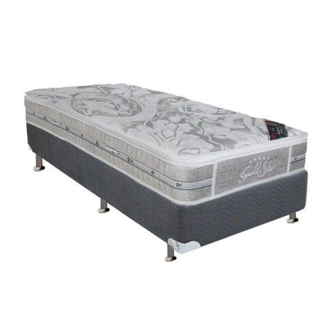 Cama Box Solteiro: Colchão Molas Pocket Ensacadas Castor Super Luxo Látex Slx + Base Crc Suede