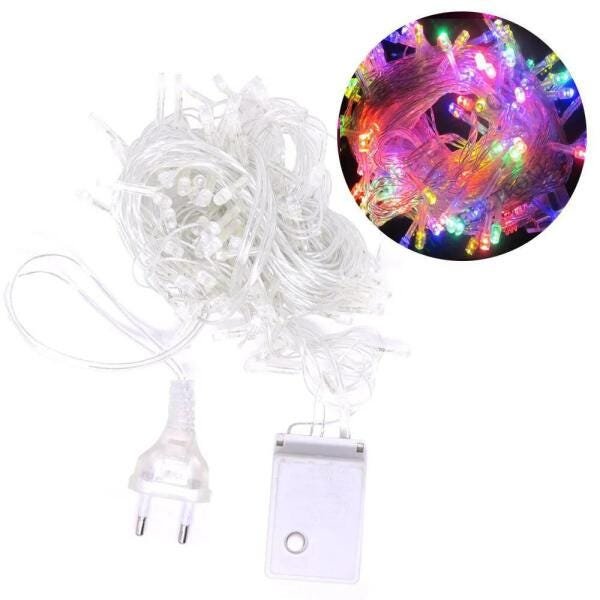 Kit 5 Pisca Pisca Natal 8 Funções 100 Leds 9M Colorido 127V - 2