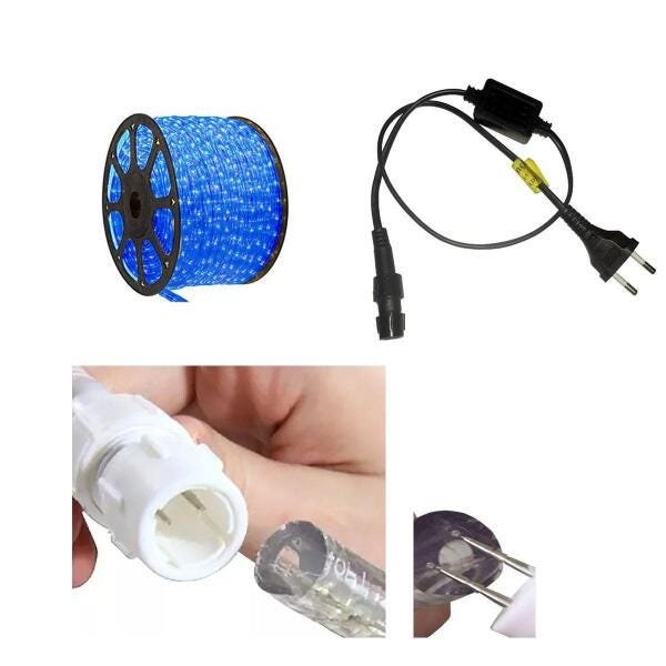 Mangueira De Led 40 M Alto Brilho Decoração 127V Azul - 2