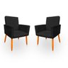 Kit 2 Poltronas Cadeira para Sala Confortável e Minimalista em Suede - 1