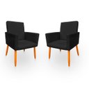 Ver imagem 1 de Kit 2 Poltronas Cadeira para Sala Confortável e Minimalista em Suede