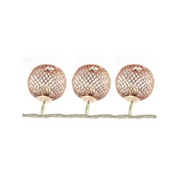 Cordão Luz LED Natal 10 Bolas Metalizadas Rosê Warm 2,3M - 1