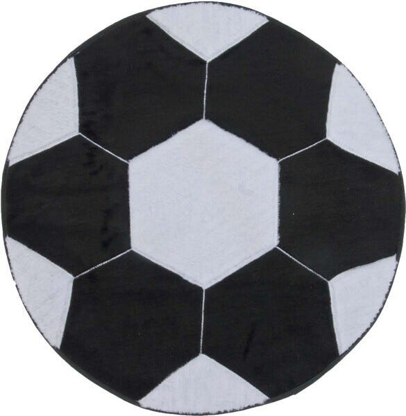 Tapete Infantil de Pelúcia Bola Big 1,26x1,26M Preto Ebranco - 1