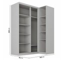 Ver imagem 3 de Guarda-Roupa Planejado de Canto 2 Peças 3 Portas com 2 Portas de Correr Jade CabeCasa MadeiraOriginals Cinza/Urbano