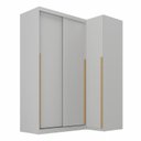 Ver imagem 2 de Guarda-Roupa Planejado de Canto 2 Peças 3 Portas com 2 Portas de Correr Jade CabeCasa MadeiraOriginals Cinza/Urbano