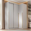 Ver imagem 1 de Guarda-Roupa Planejado de Canto 2 Peças 3 Portas com 2 Portas de Correr Jade CabeCasa MadeiraOriginals Cinza/Urbano